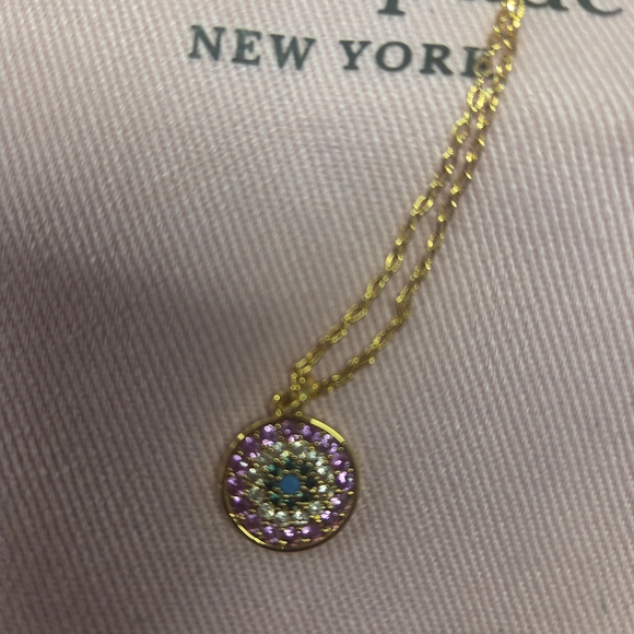 Kate Spade Gold Necklace with Pink and Turquoise Pendant - Picture 5 of 7
